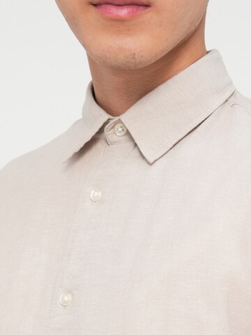 JACK & JONES Средняя посадка Рубашка 'JJEBREEZE' в Серый