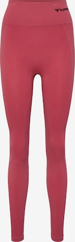 Skinny Pantalon de sport 'Tif' Hummel en rose : devant