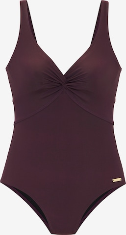 LASCANABustier Jednodijelni kupaći kostim - ljubičasta boja: prednji dio