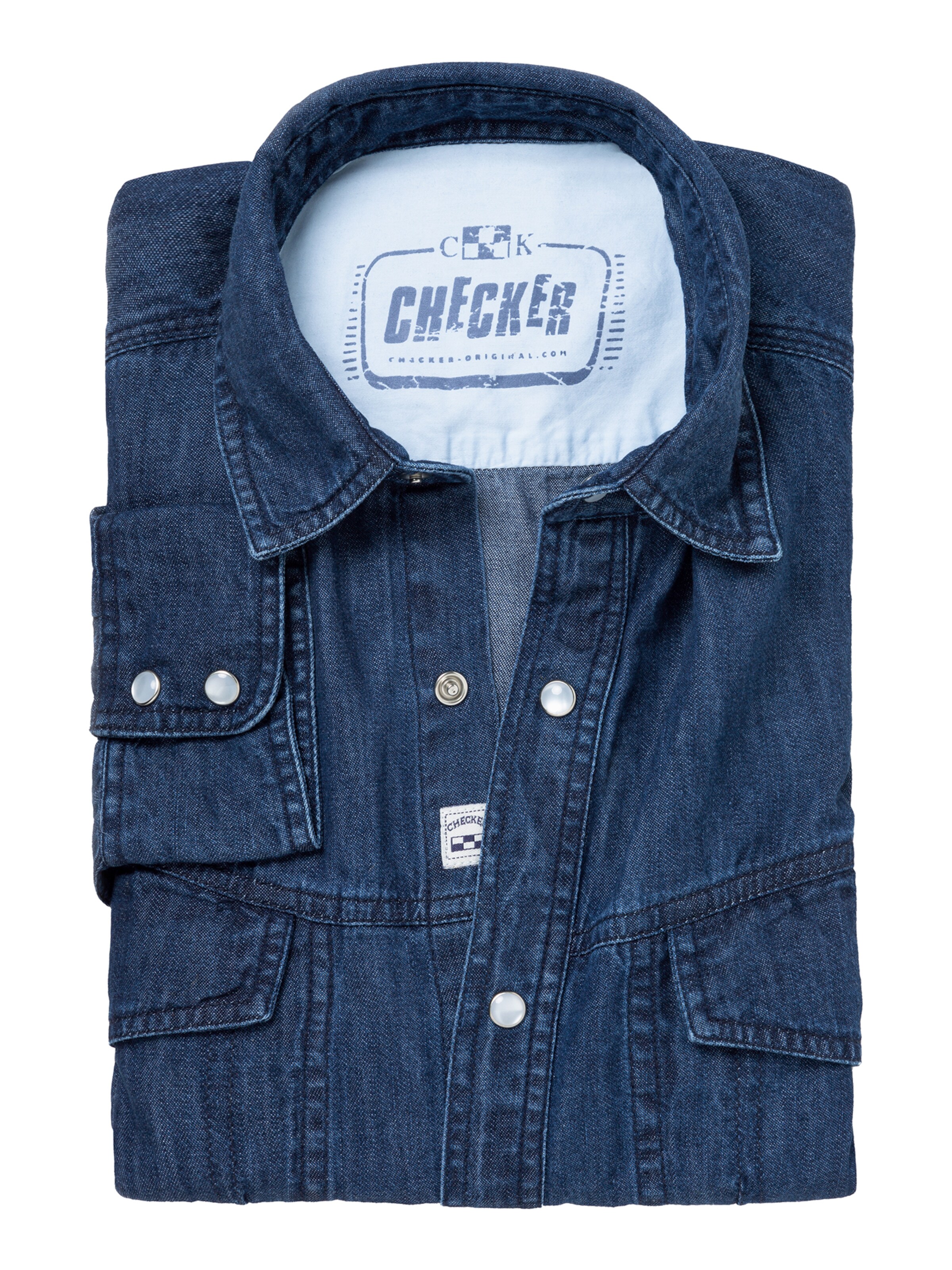 Checker - Ajuste regular Camisa ' Dynasty Denim ' en azul
