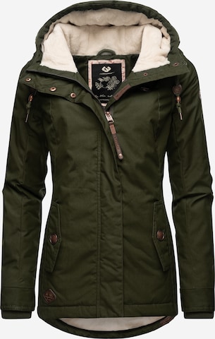 Ragwear Winter Jacket 'Monade' in Green: front