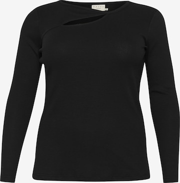 KAFFE CURVEMajica 'KC Carina' - crna boja: prednji dio