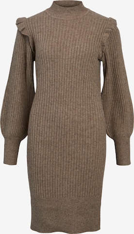 OBJECT Knitted dress 'DIVA' in Brown: front