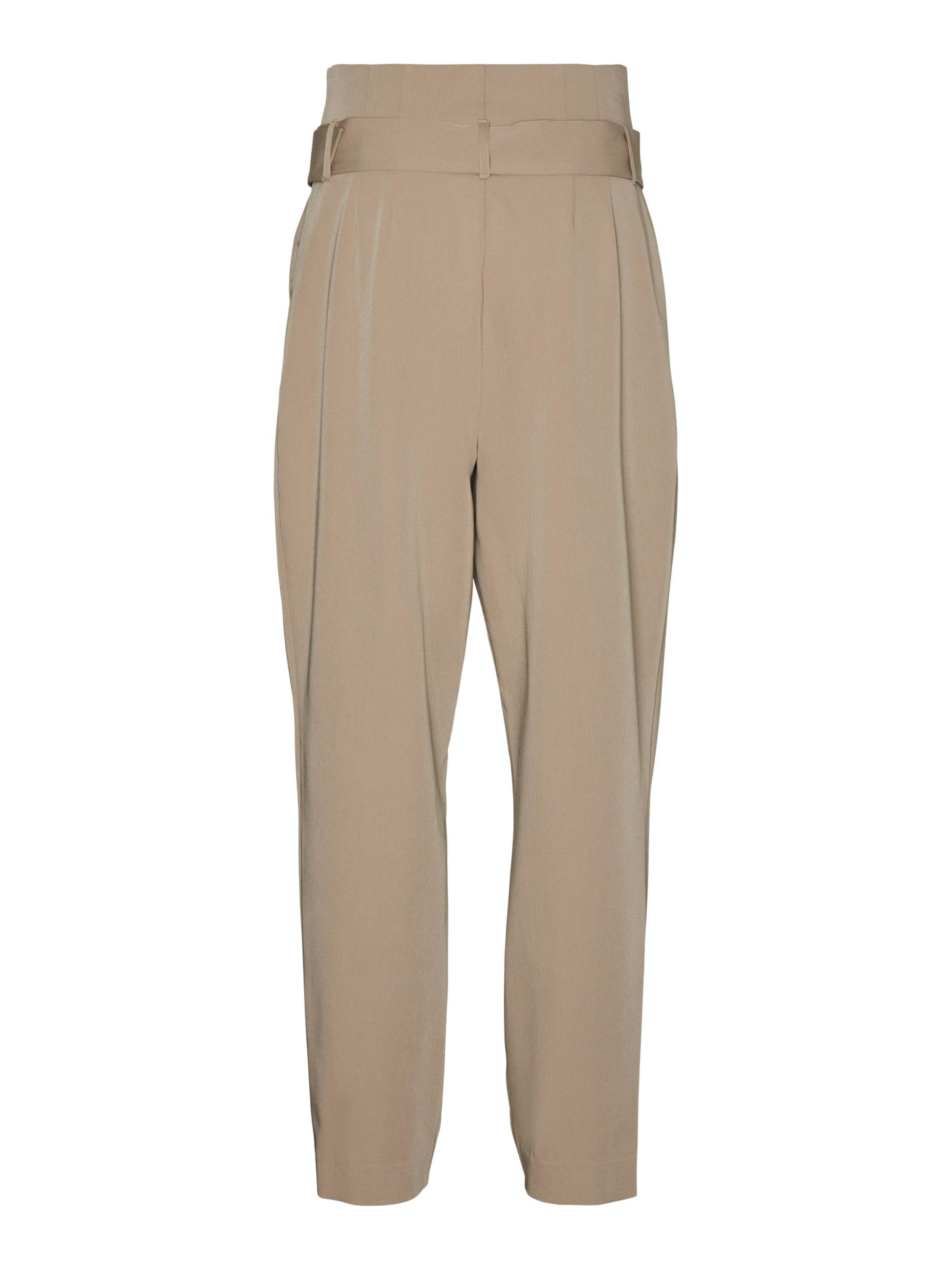 VERO MODA Tapered Παντελόνι πλισέ σε μπεζ