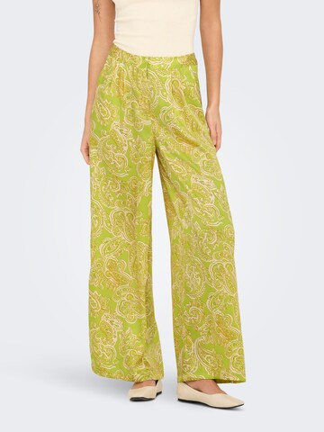 ONLY Wide leg Pleat-front trousers 'ONLPAULA' in Green: front