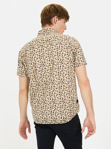 CAMEL ACTIVE Regular Fit Kurzarmhemd mit Strukturmuster in Beige