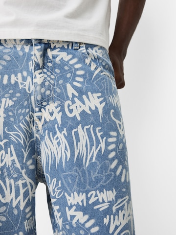 Bershka Ohlapna forma Kavbojke | modra barva