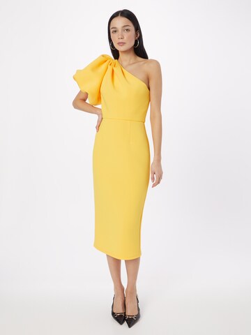 Jarlo Cocktail Dress 'Velvette' in Yellow: front