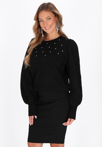 Pull-over faina en noir : devant