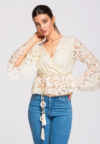 Ombre Blouse in Beige