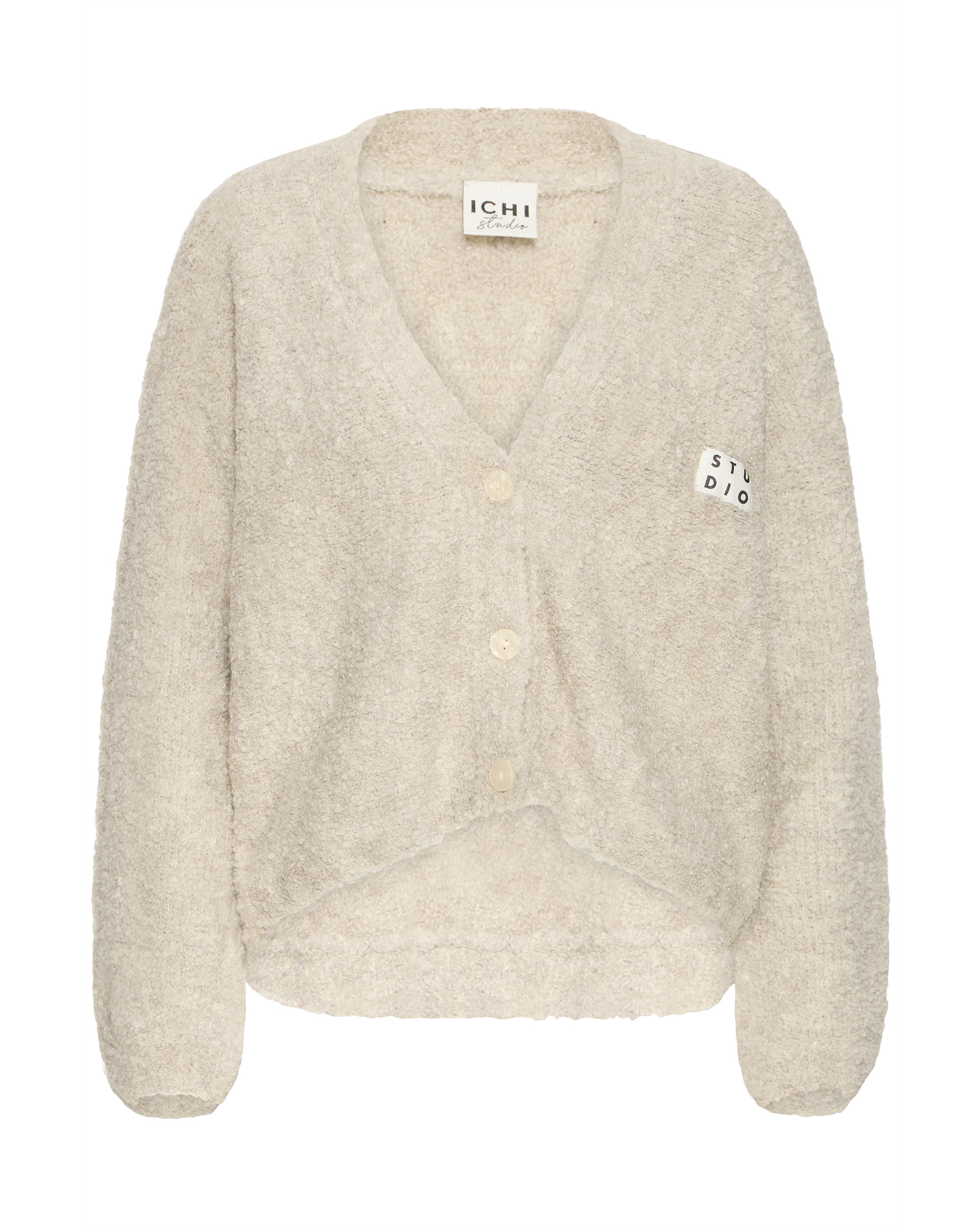 ICHI Strickjacke in Beige: Vorderseite