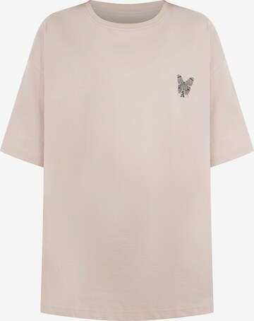 Smilodox Oversized shirt 'Payton' in Beige: voorkant
