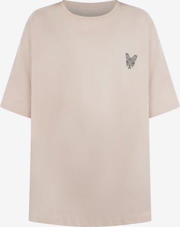 Smilodox Oversized Shirt 'Payton' in Beige: front