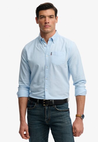 Superdry & Co Comfort fit Overhemd in Blauw: voorkant