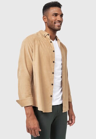 INDICODE JEANS Regular fit Button Up Shirt in Beige