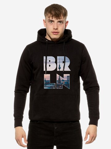 Felpa 'Skyline Berlin' di Cotton Prime in nero: frontale