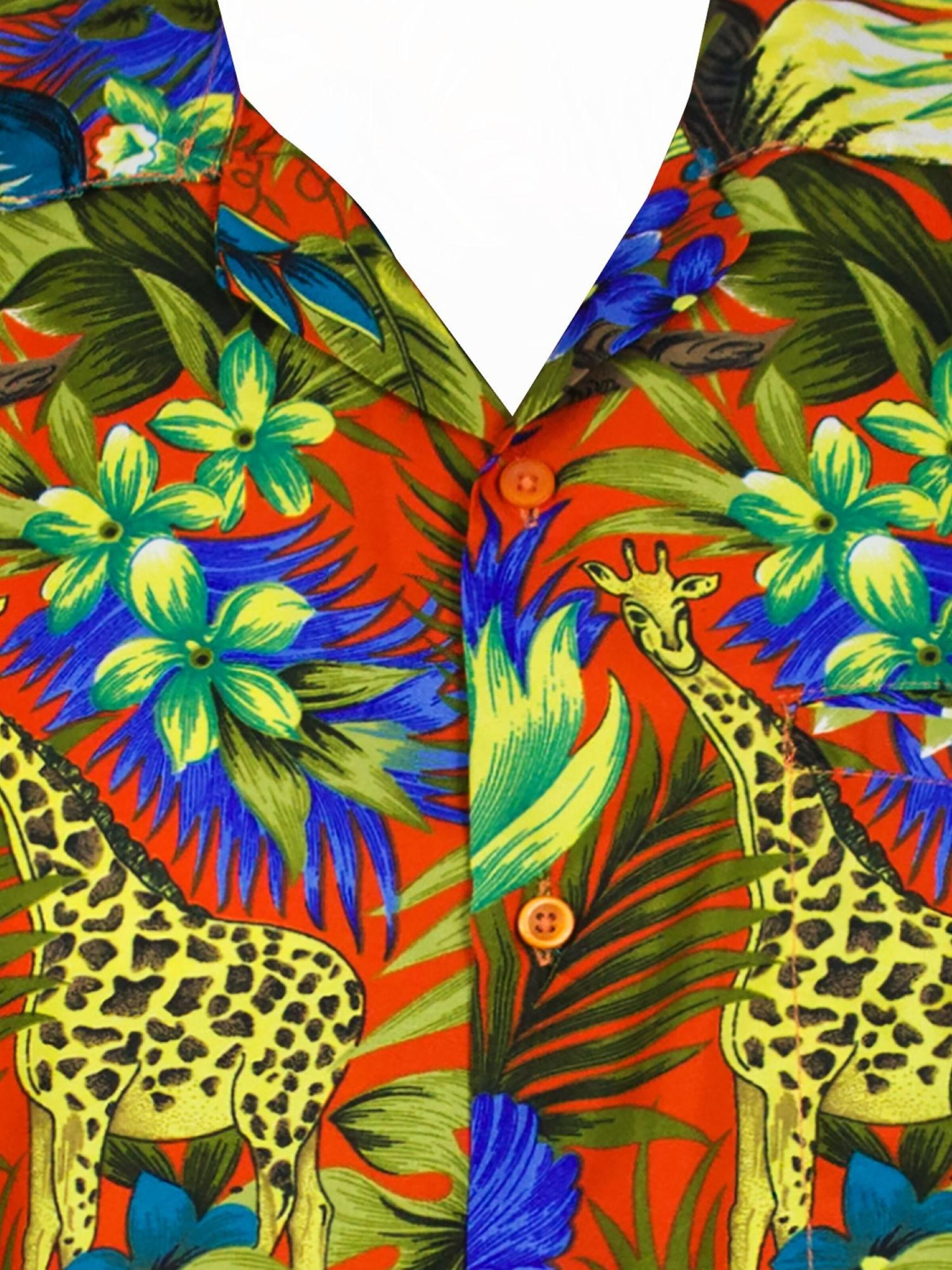 King Kameha Shirt 'Jungle' in Orange