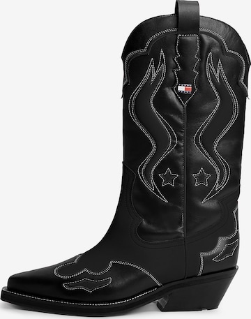 Bottes de cowboy Tommy Jeans en noir : devant