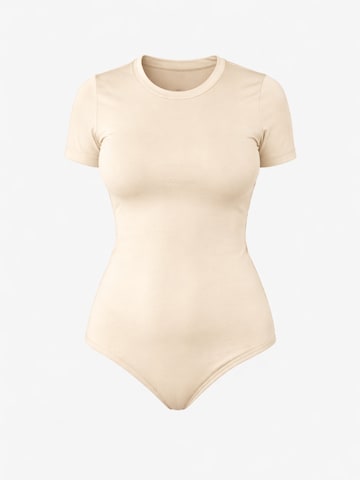 LEAFLETIC Bodysuit in Beige: front