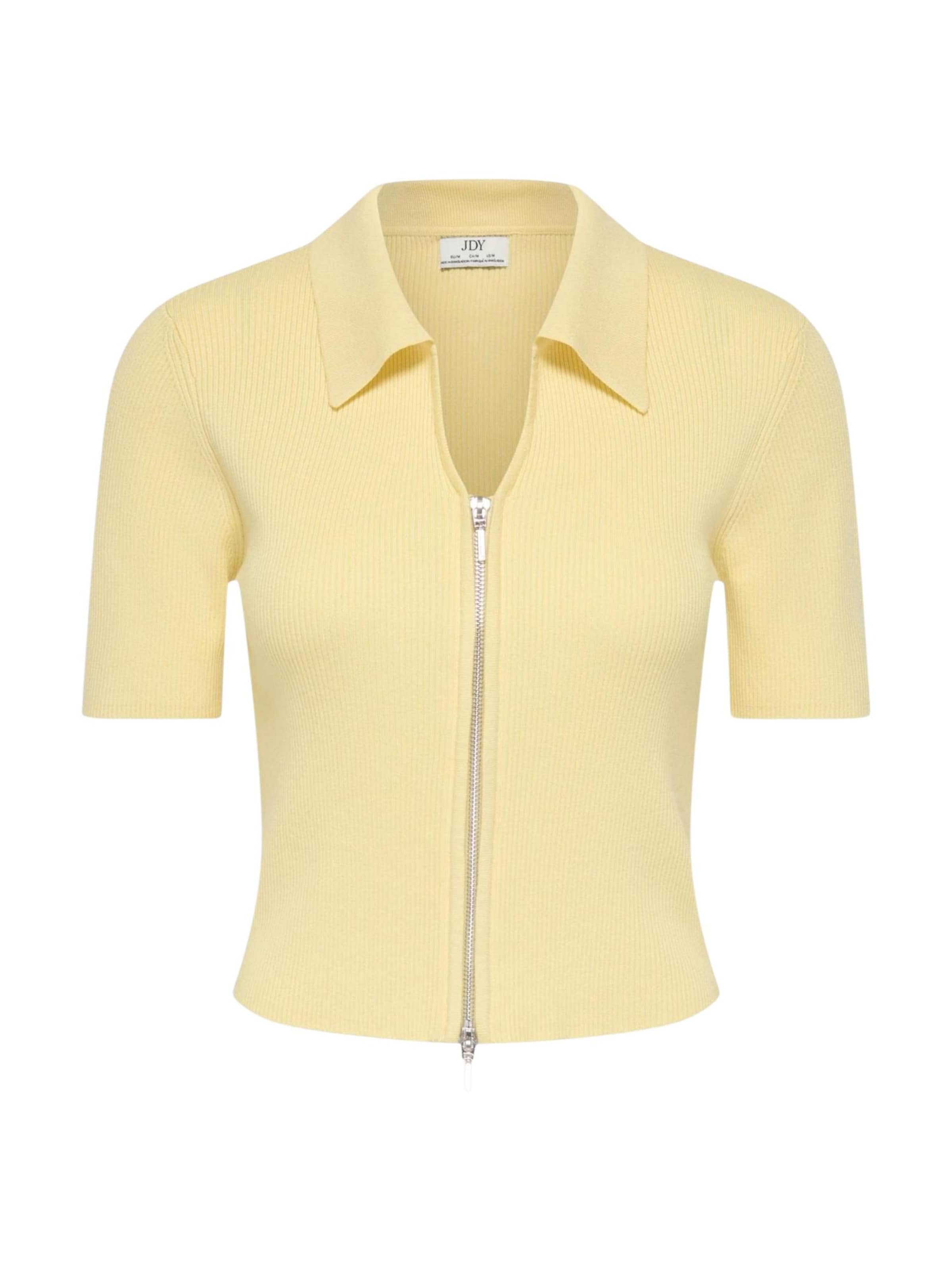 Pullover 'Jdynanna S/S Short Zip Cardigan Knt 15359372' di Jaqueline de Yong in giallo: frontale