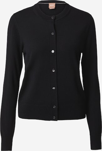 BOSS Black Knit Cardigan 'Fadenasi' in Black: front