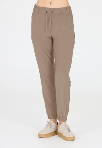 Athlecia Tapered Sportbroek 'Austberg' in Bruin: voorkant