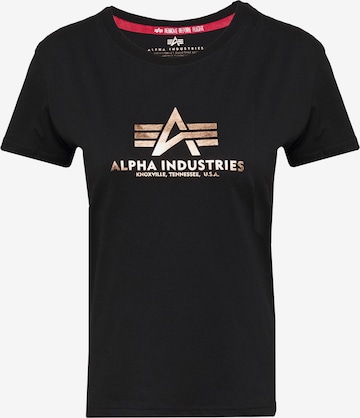 ALPHA INDUSTRIES Shirt in Black: front