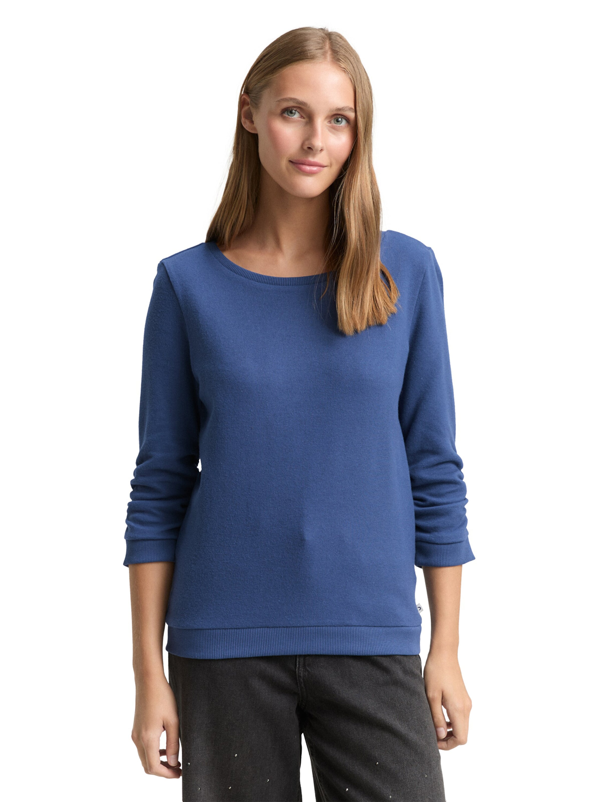 Sweat-shirt TOM TAILOR DENIM en bleu : devant