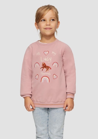 Sweat-shirt s.Oliver Junior en rose : devant