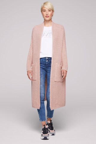 Soccx Langer Cardigan mit Perlmuster in Pink