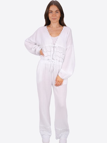 Seasons of April Wide leg Broek 'Ines' in Wit