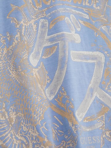 GUESS T-shirt 'Japanese Ideogram' i blå