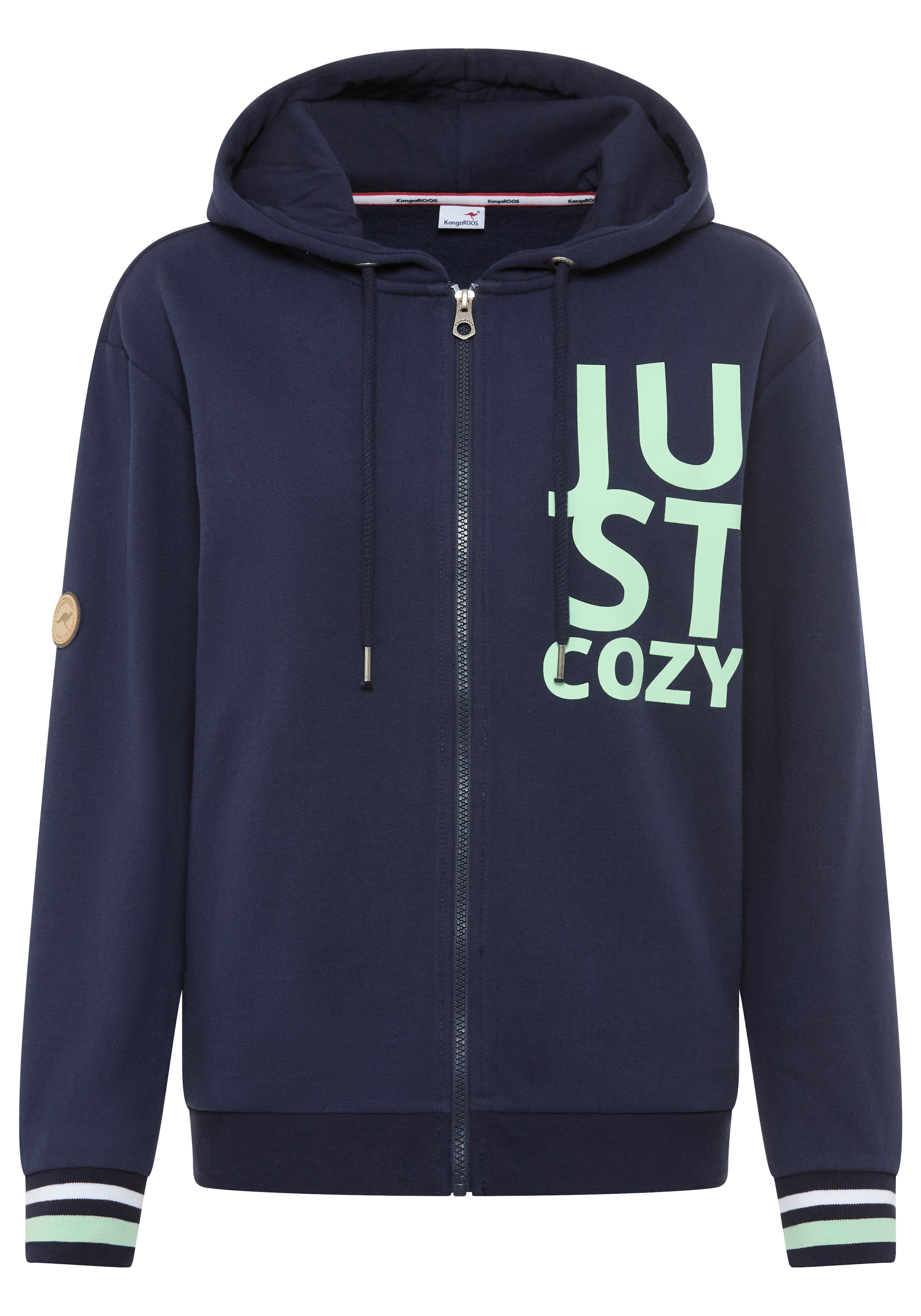 KangaROOS Zip-Up Hoodie in Blue: front