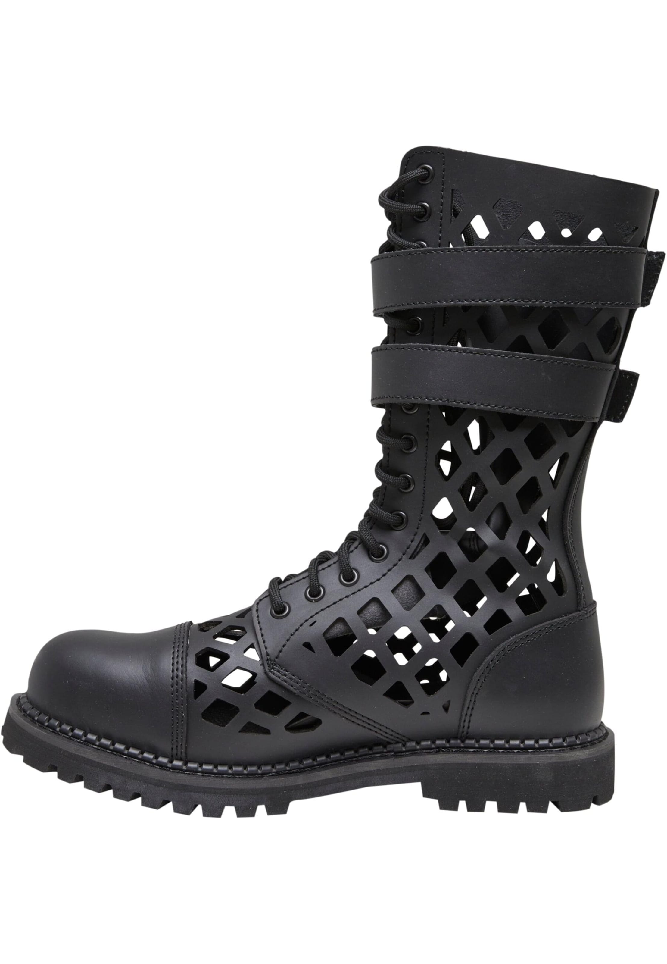 Bottes à lacets 'Grid Phantom' Brandit en noir : devant