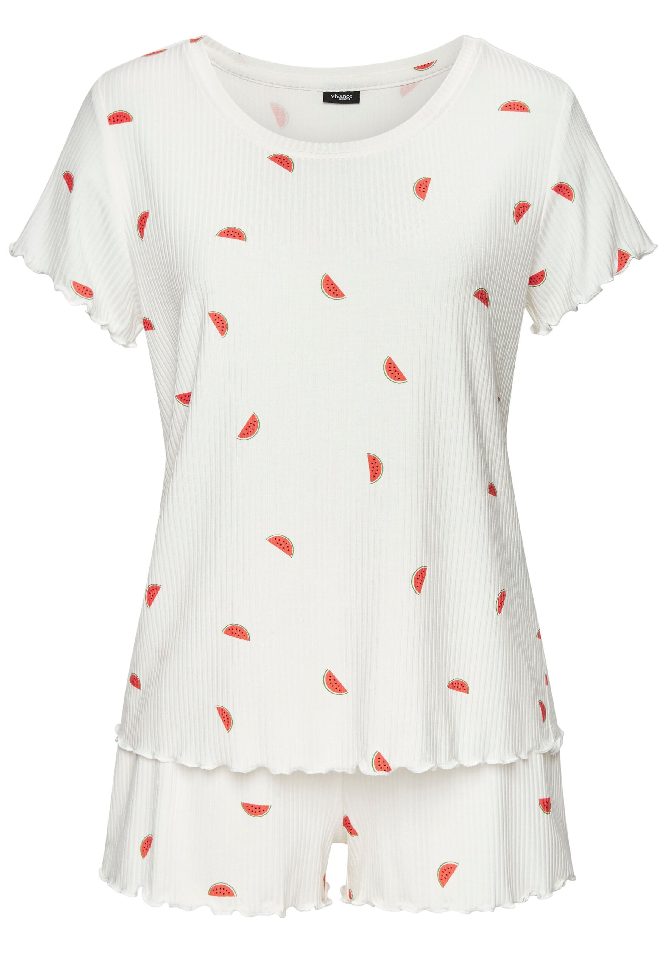 VIVANCE Kort pyjamas i vit: framsida