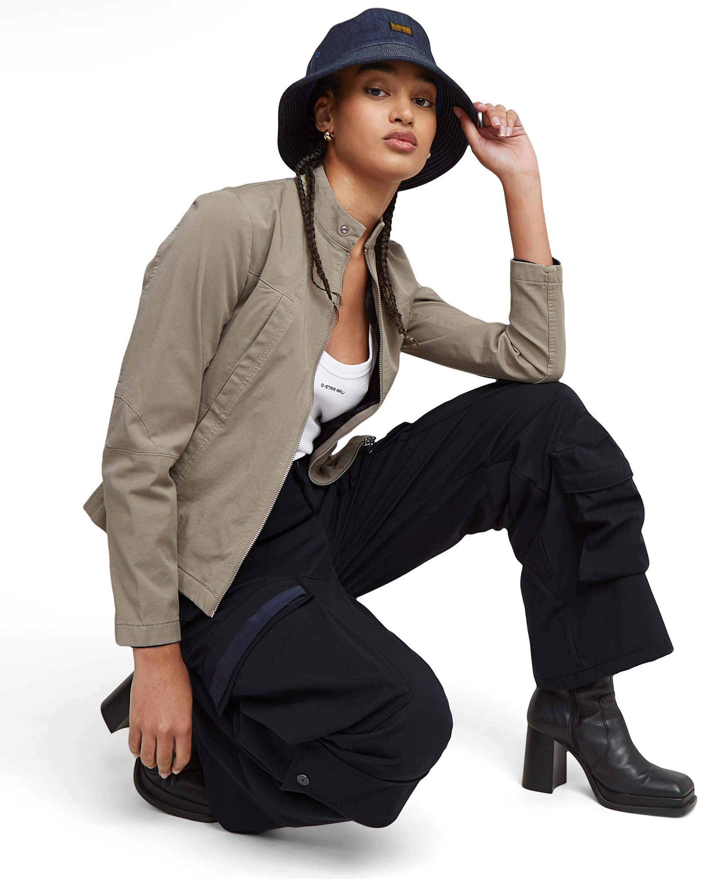 G-STAR Loosefit Cargobroek 'Mega' in Blauw