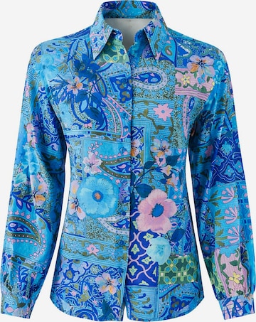 Chemisier 'JUNE Silk Blouse Azure' Introvertie VIENNA en bleu : devant