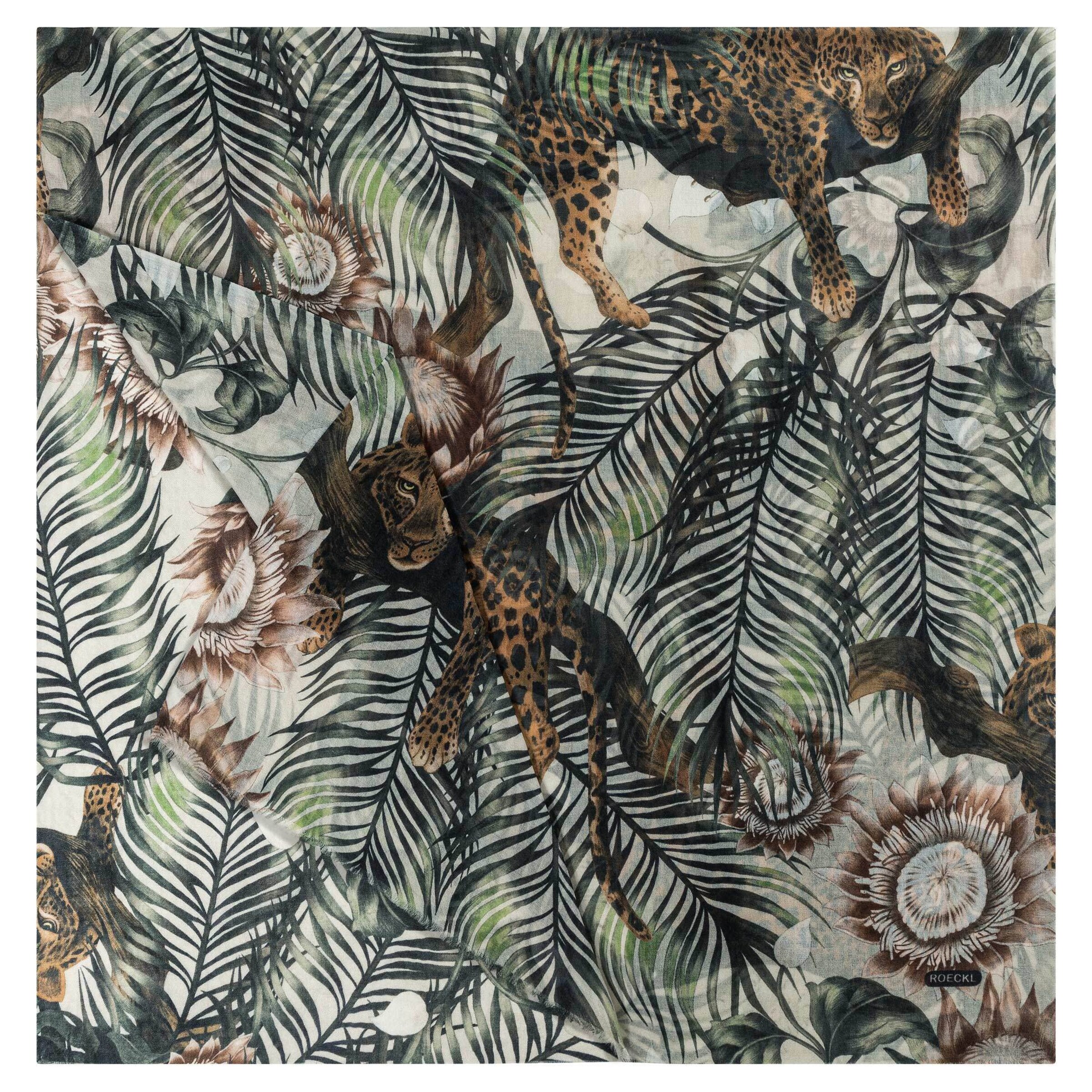 Roeckl Sjaal 'LOTUS JUNGLE' in Groen: voorkant