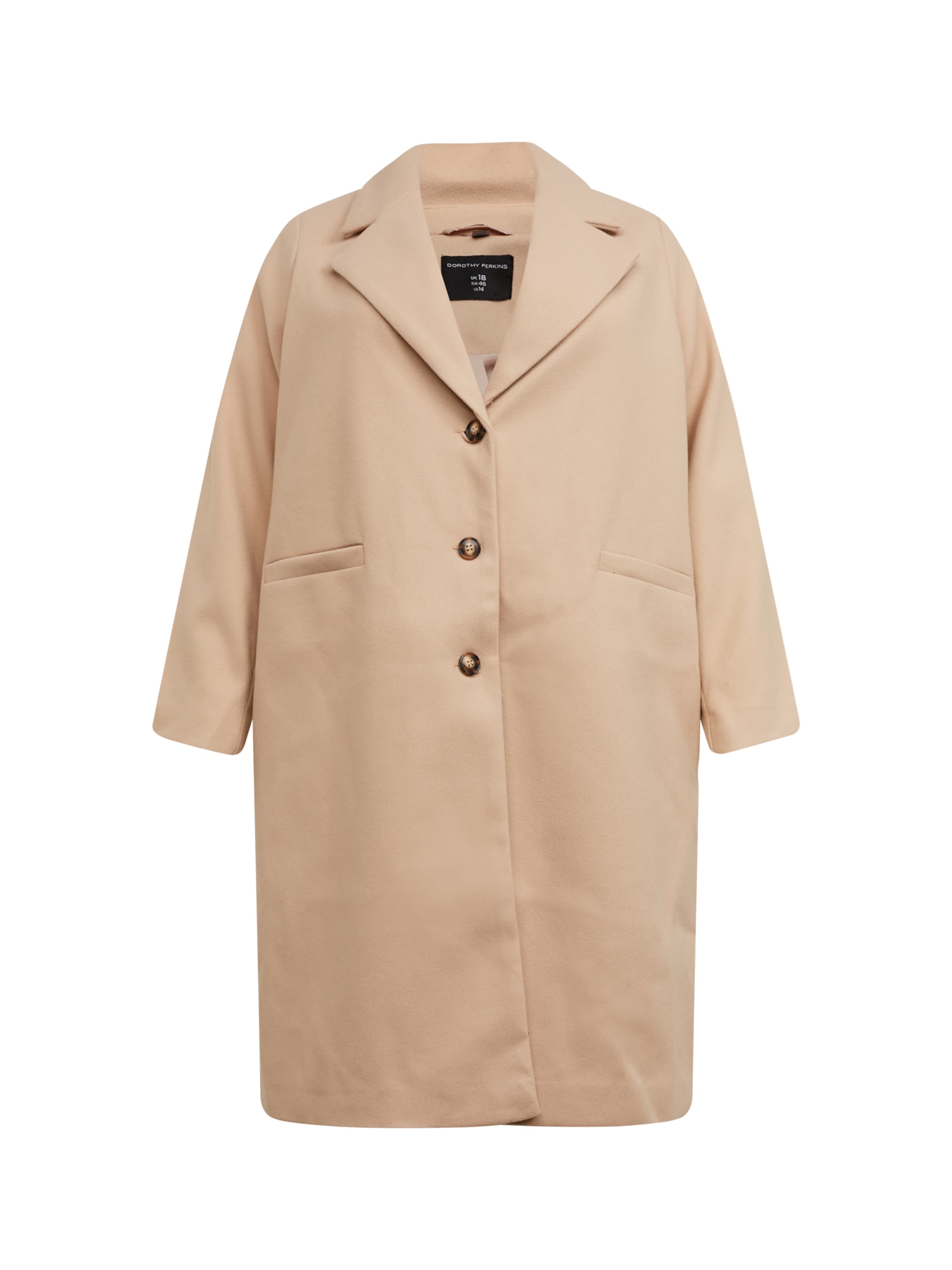 Dorothy Perkins Curve Overgangsfrakke i beige: forside