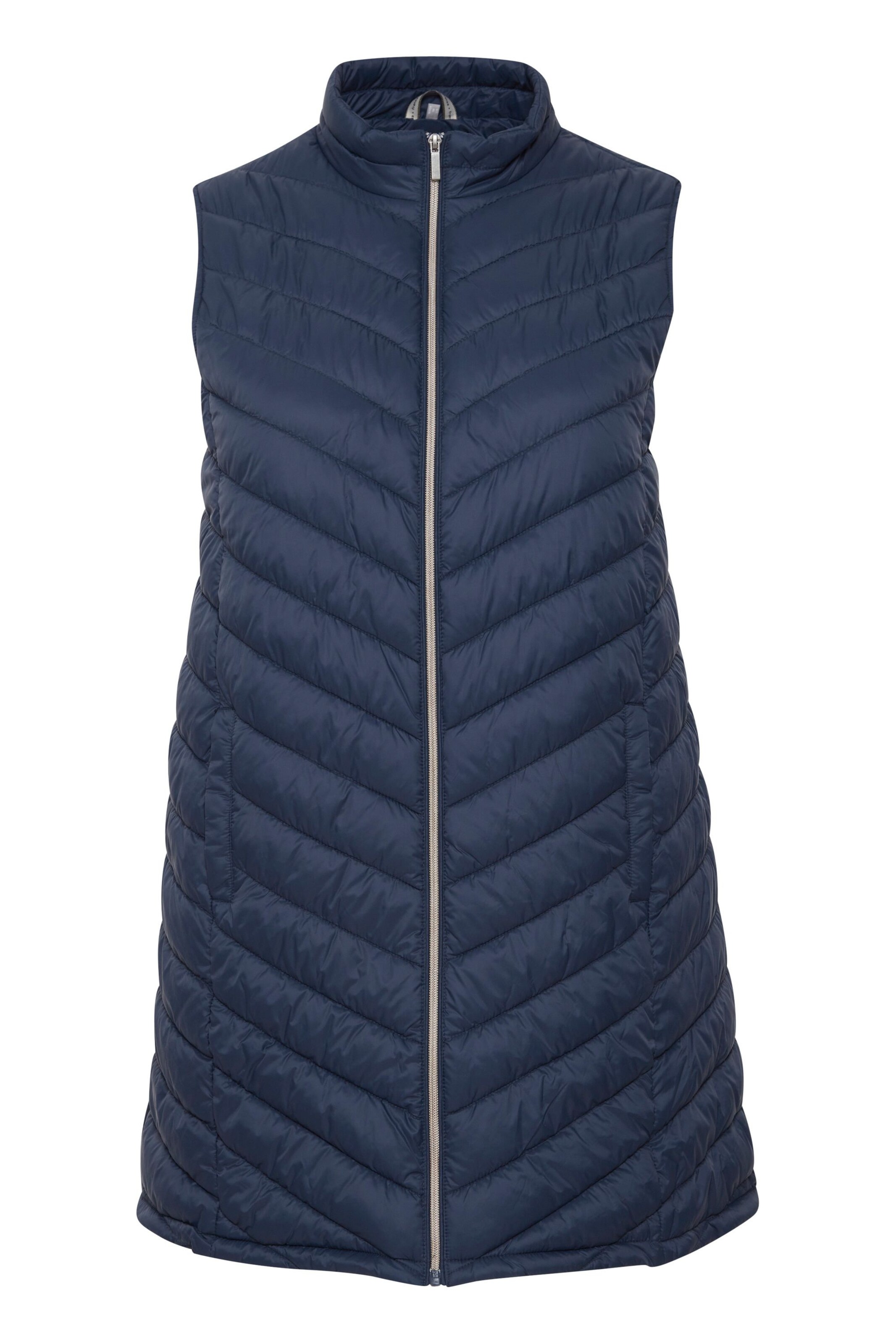 Fransa Curve Weste in dunkelblau, Produktansicht