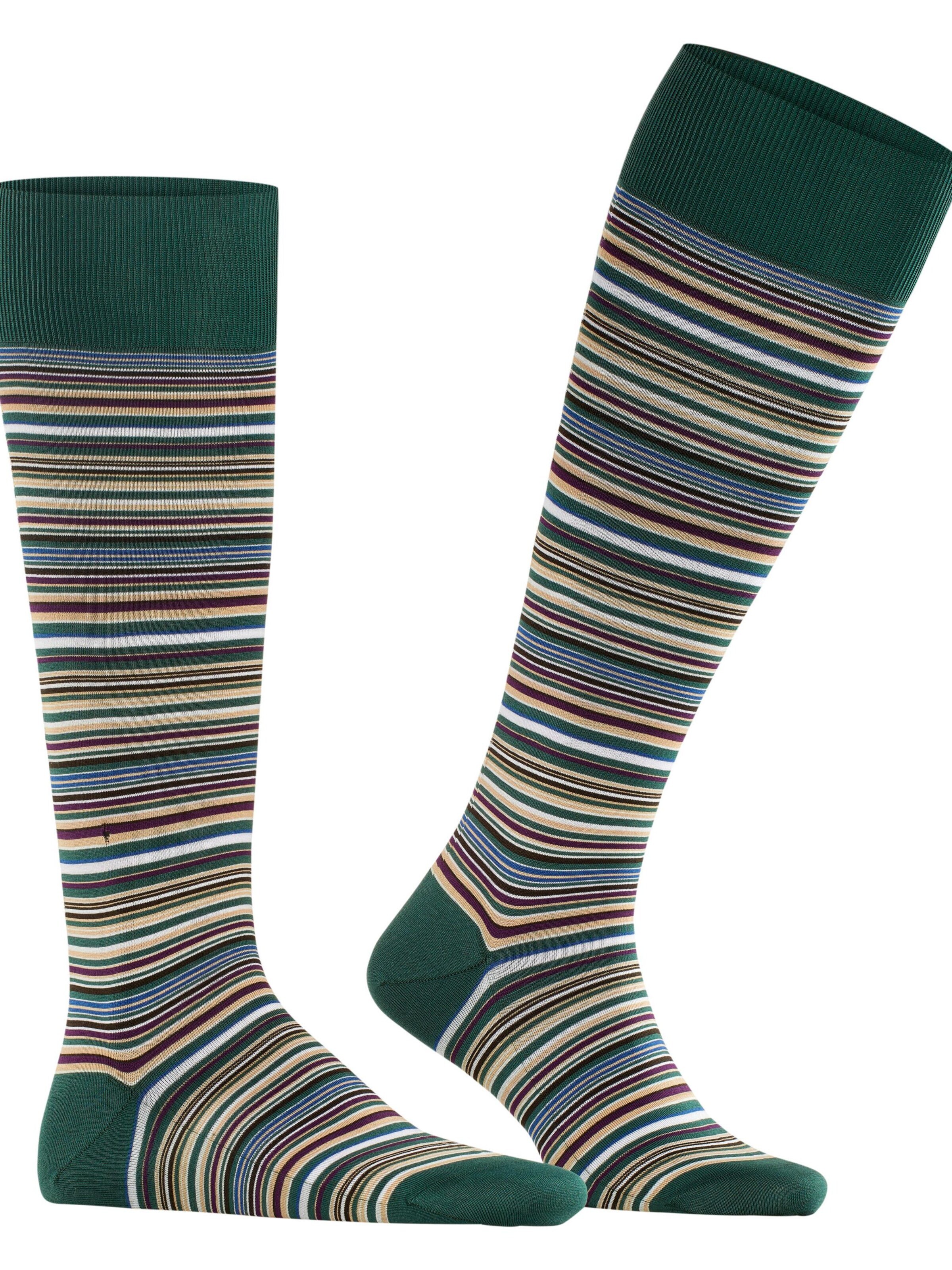 FALKE Knee High Socks 'Microblock' in Green: front