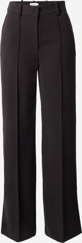 Calvin Klein Loose fit Trousers with creases in Black: front