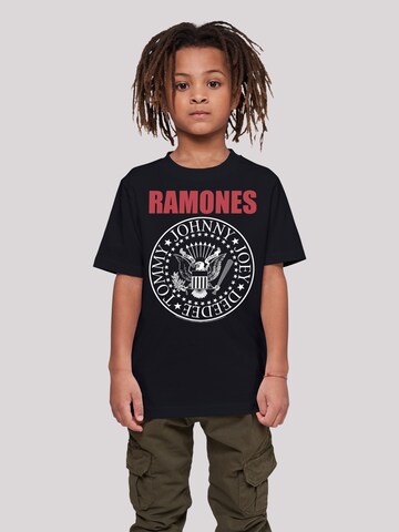 T-Shirt 'Ramones Rock Musik Band Red Text Seal' F4NT4STIC en noir : devant