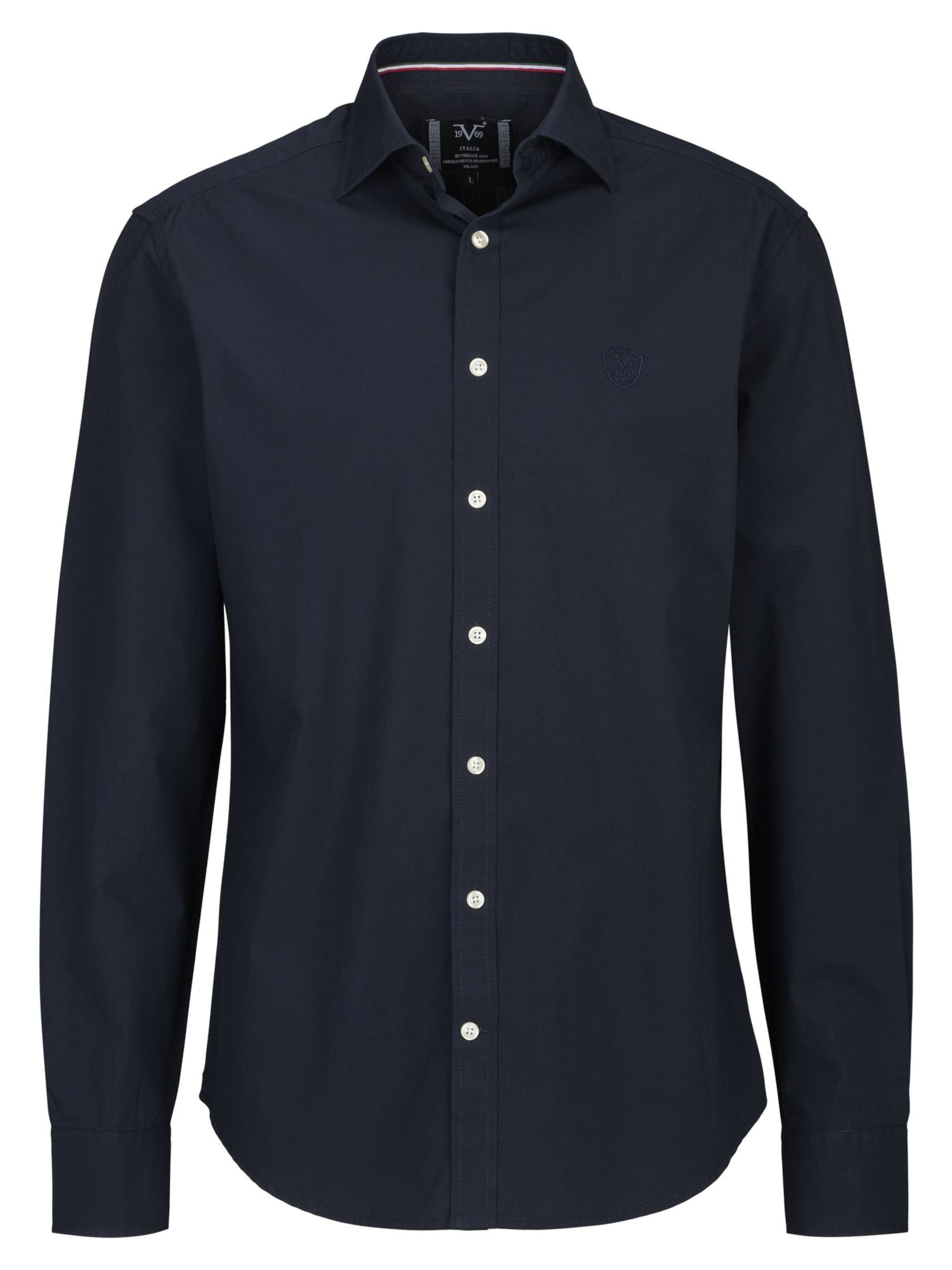 Camicia business 'Ricky' di 19V69 ITALIA in blu: frontale