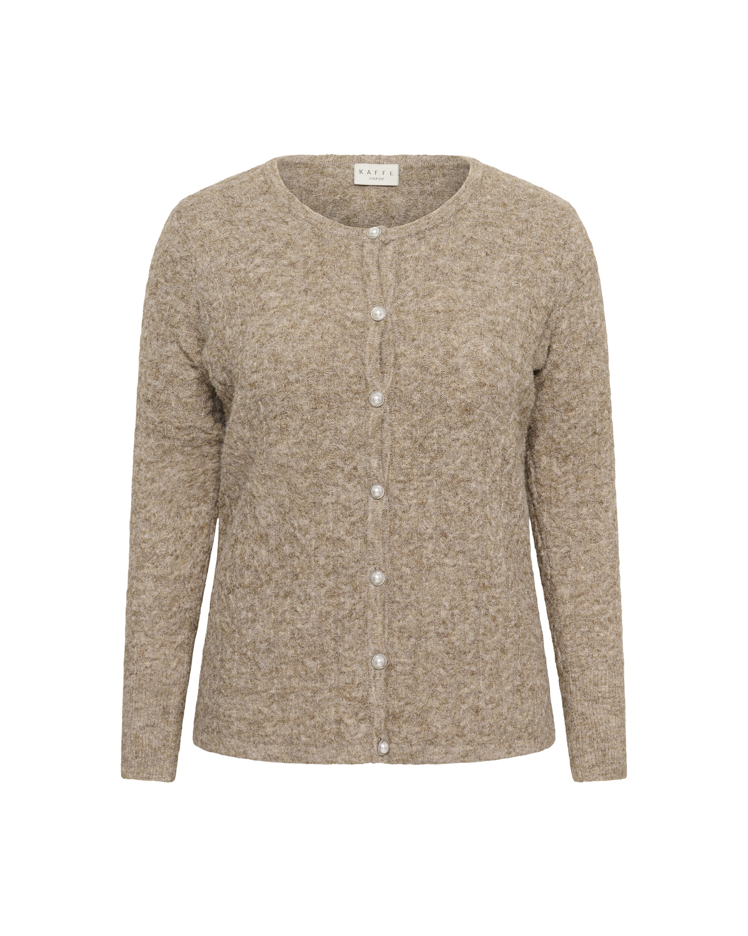 KAFFE CURVE Strickjacke 'KCMalina' in Beige: Vorderseite