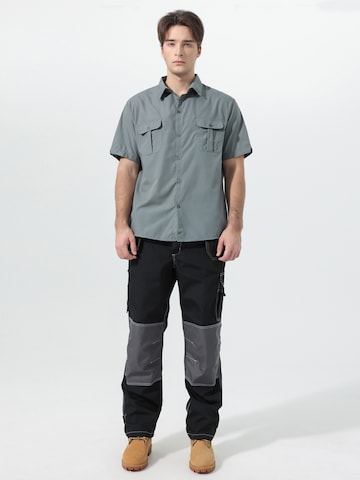 YOUTHUP Comfort fit Button Up Shirt 'Berchtesgaden' in Grey