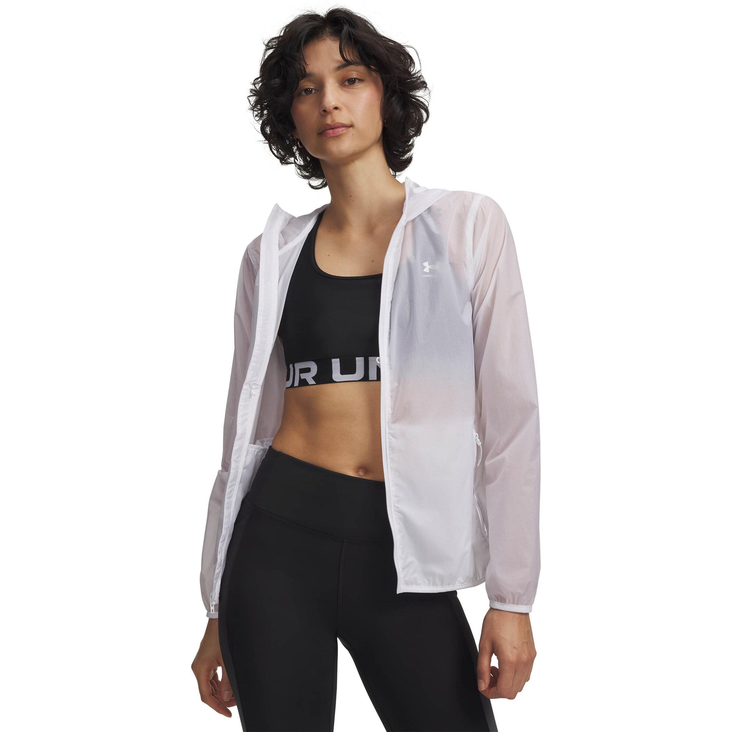 UNDER ARMOUR Sportjas 'Velociti Pro' in Wit: voorkant