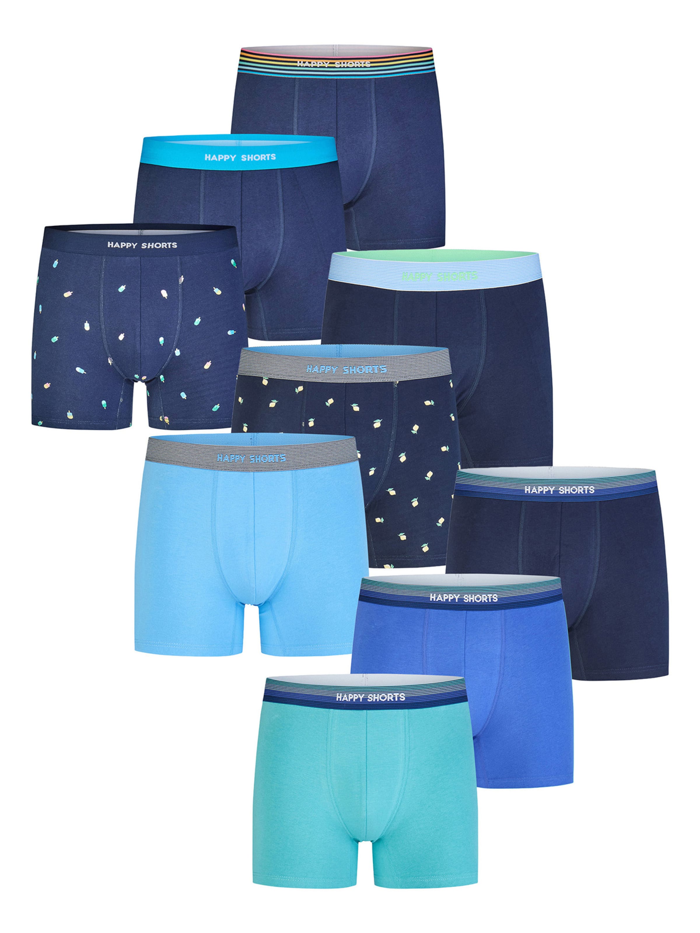 Happy Shorts - Boxers ' Jersey ' em azul: frente