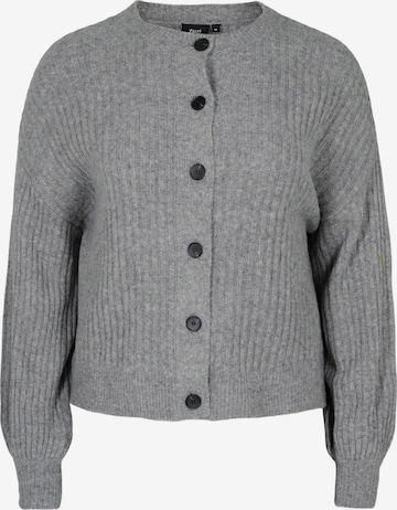 Zizzi Knit cardigan 'CACOMFY' in Grey: front