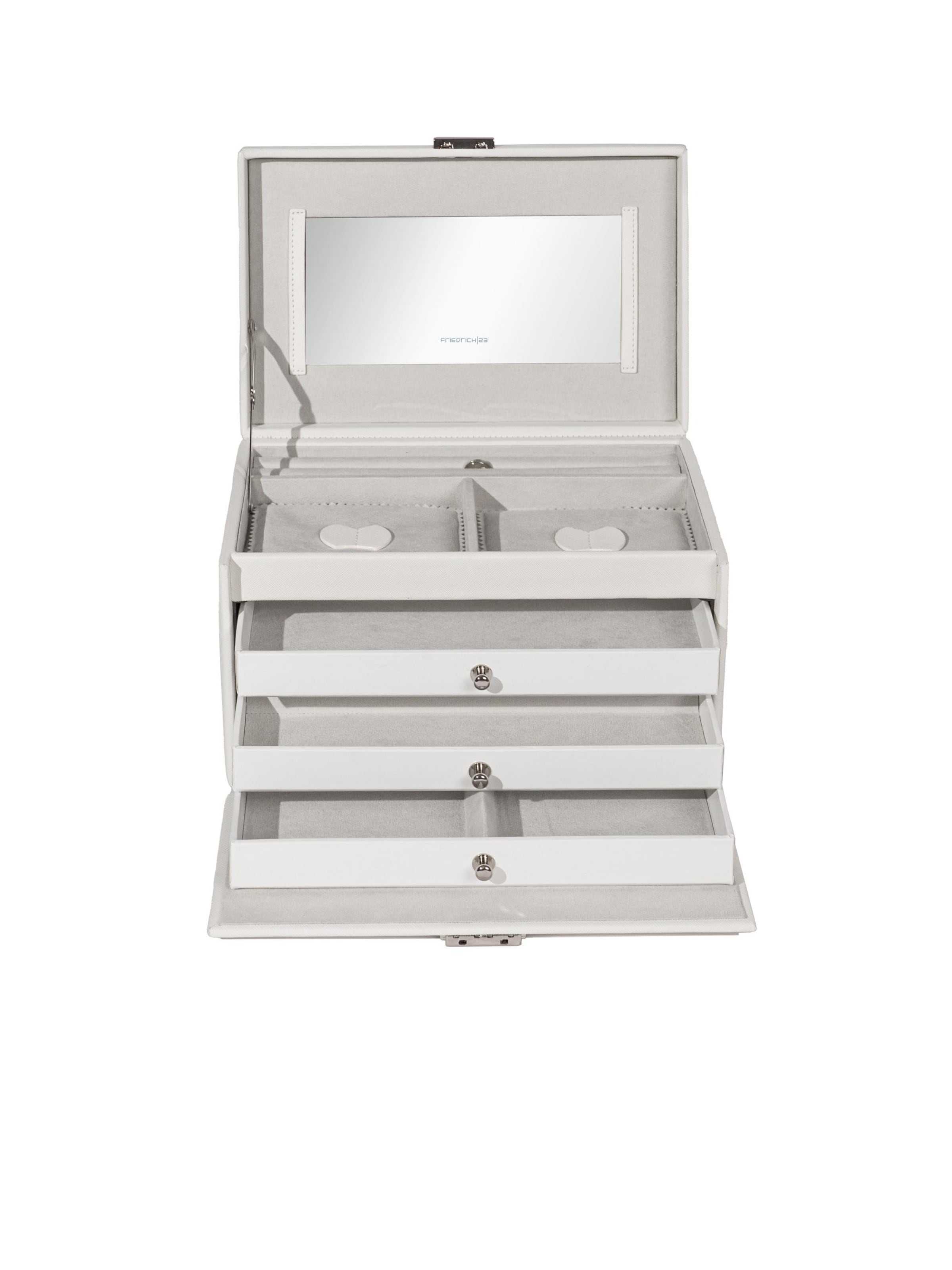 Boîte à bijoux 'JOLIE Schmuckkästchen - Kreuznarben Optik' Friedrich23 en blanc